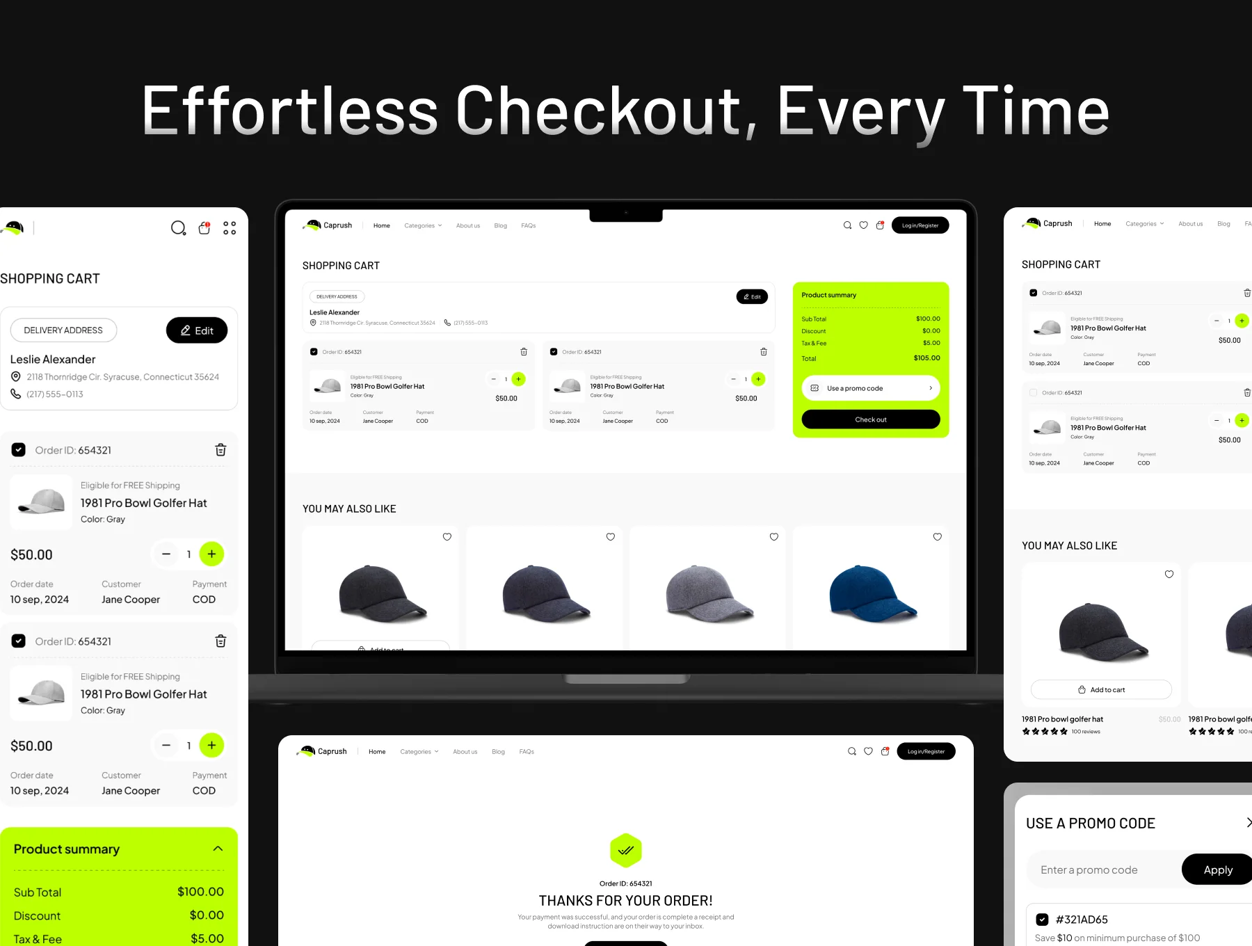 CapRush UI Kit: The Ultimate Cap E-Commerce Website Design 7