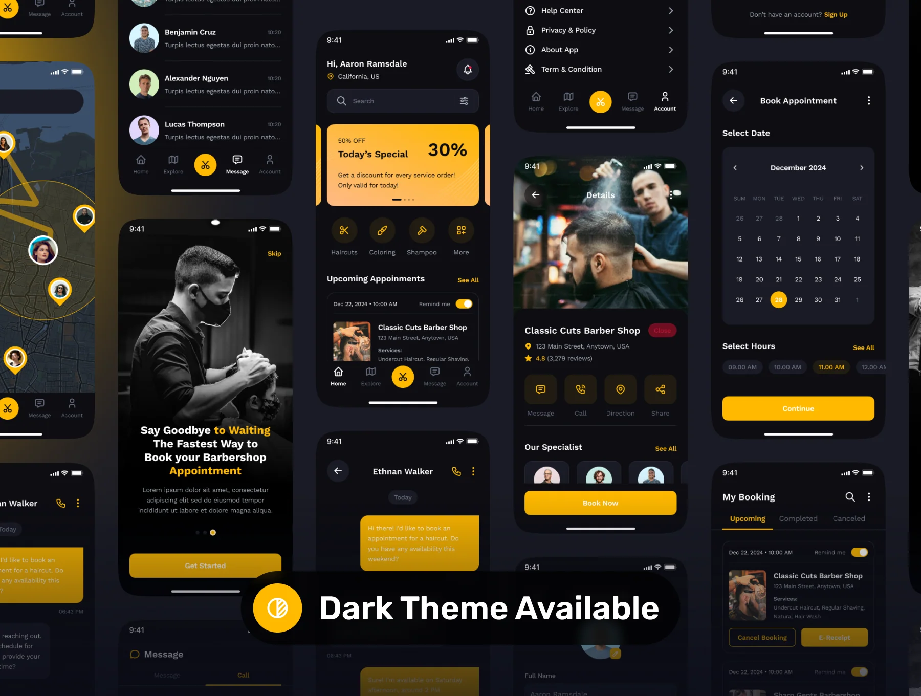 CAPTAIN - Barbershop Booking Mobile App UI Kit 2