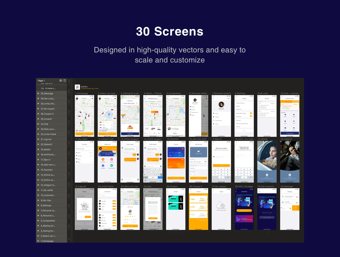 SERV Taxi UI Kit 4