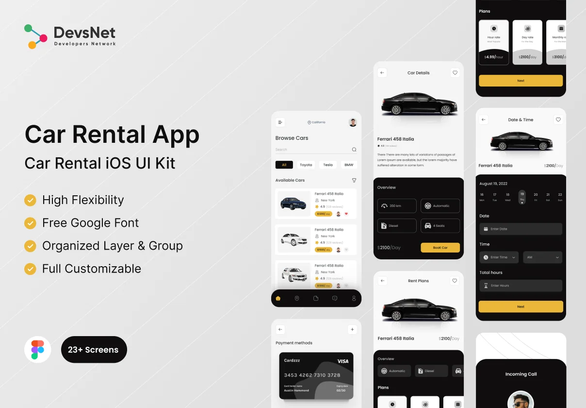 Car Rental App UI Kit