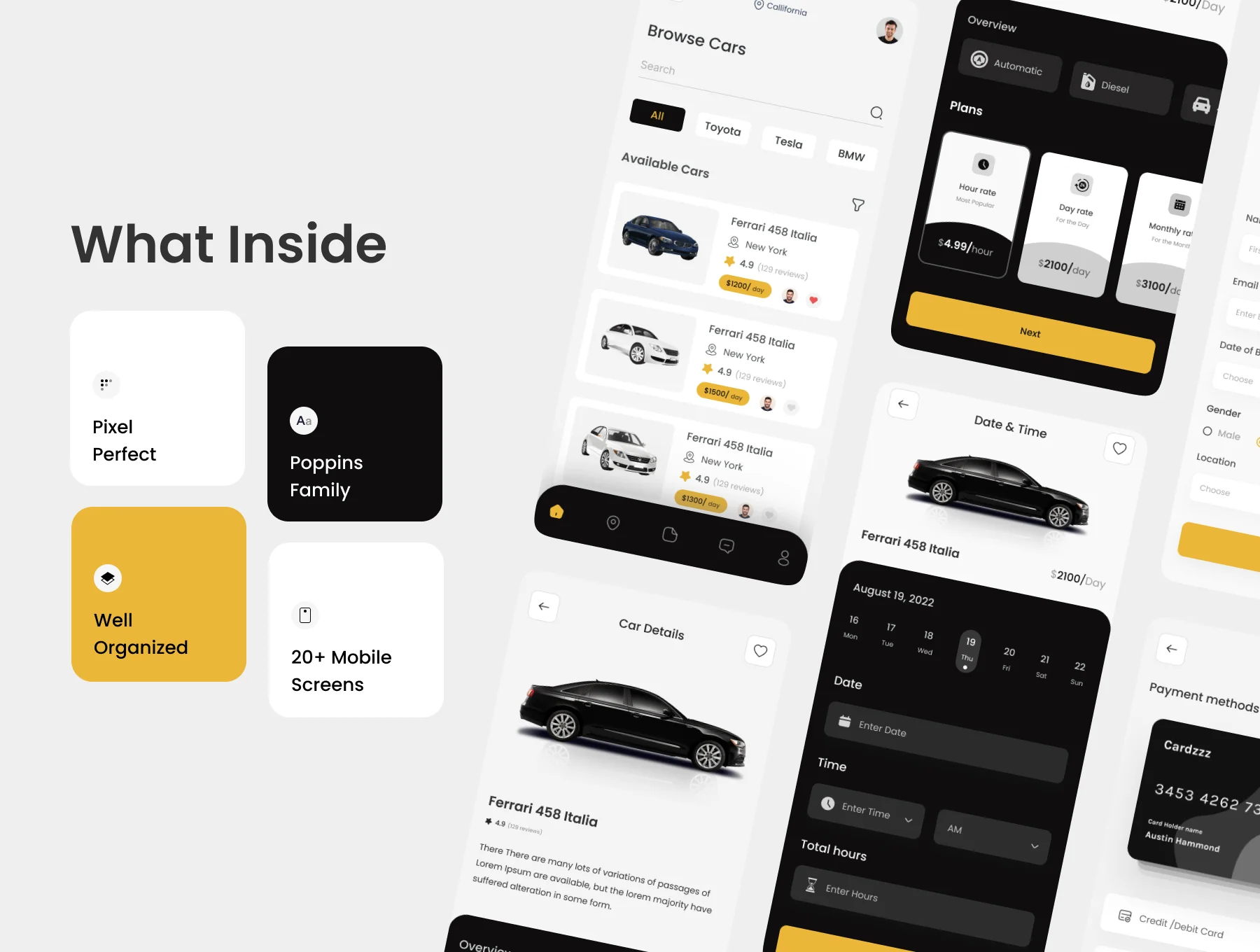 Car Rental App UI Kit 5
