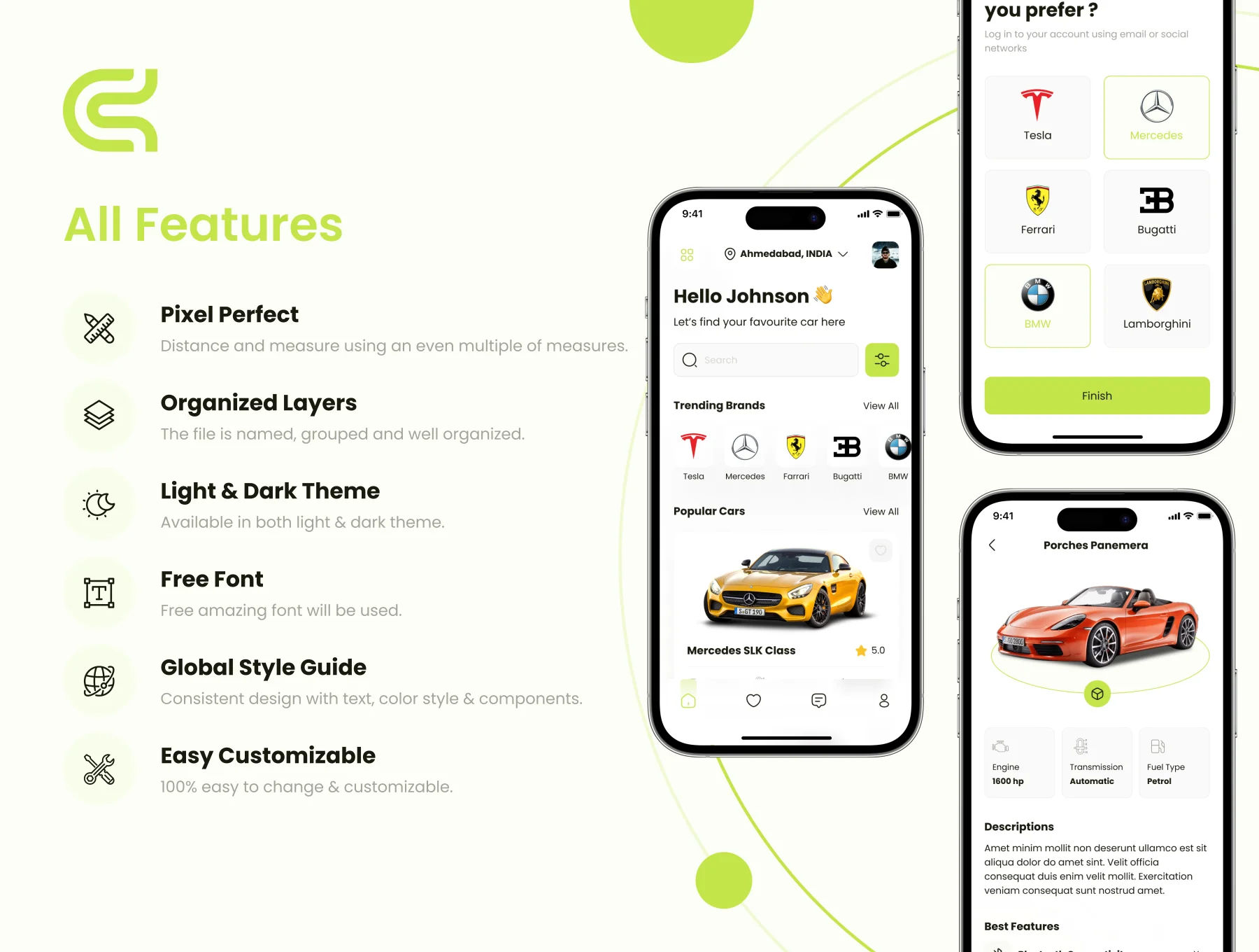 Car Rental App UI Kit 2
