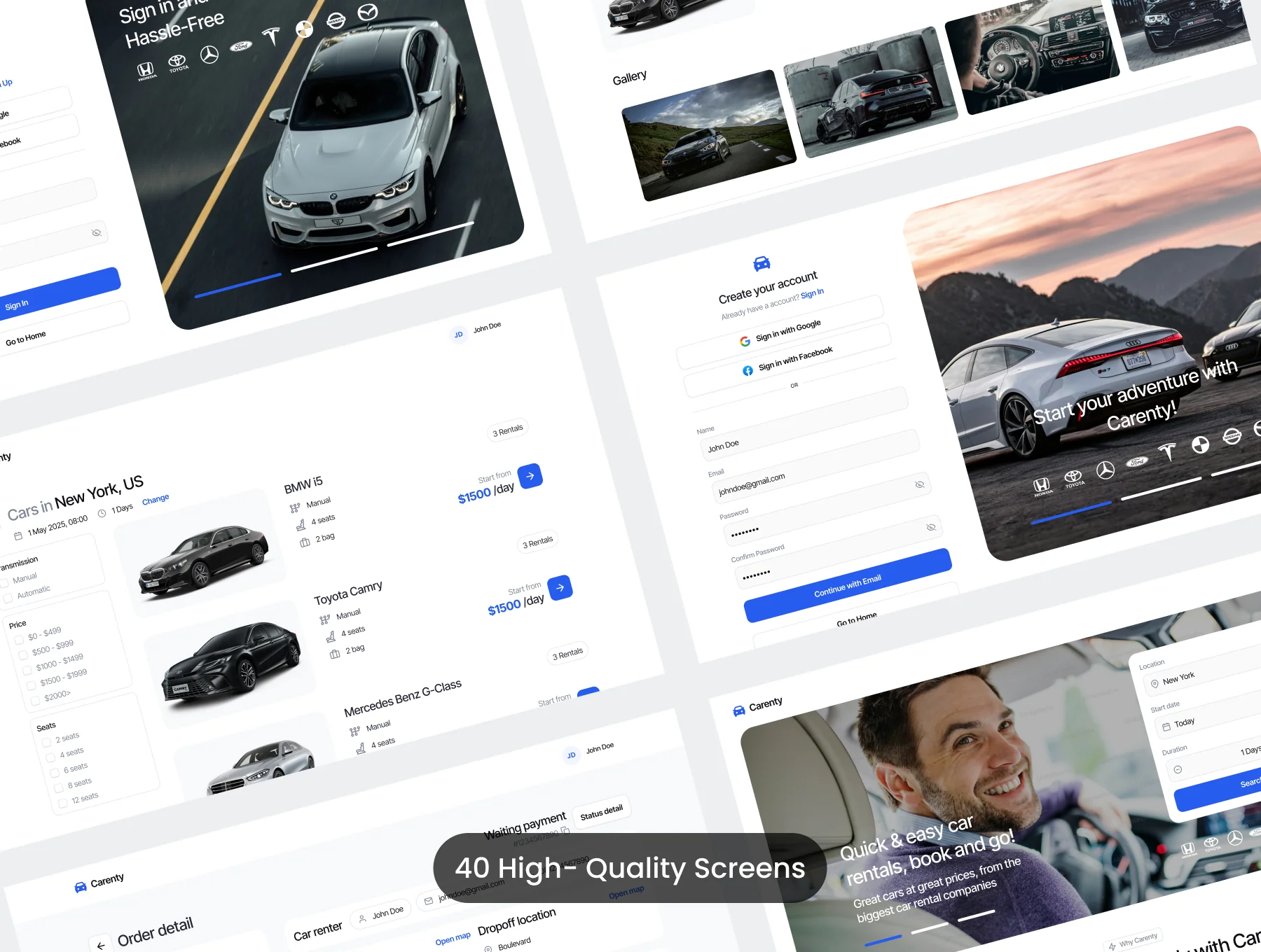Carenty - Car Rental Web UI Kit 3