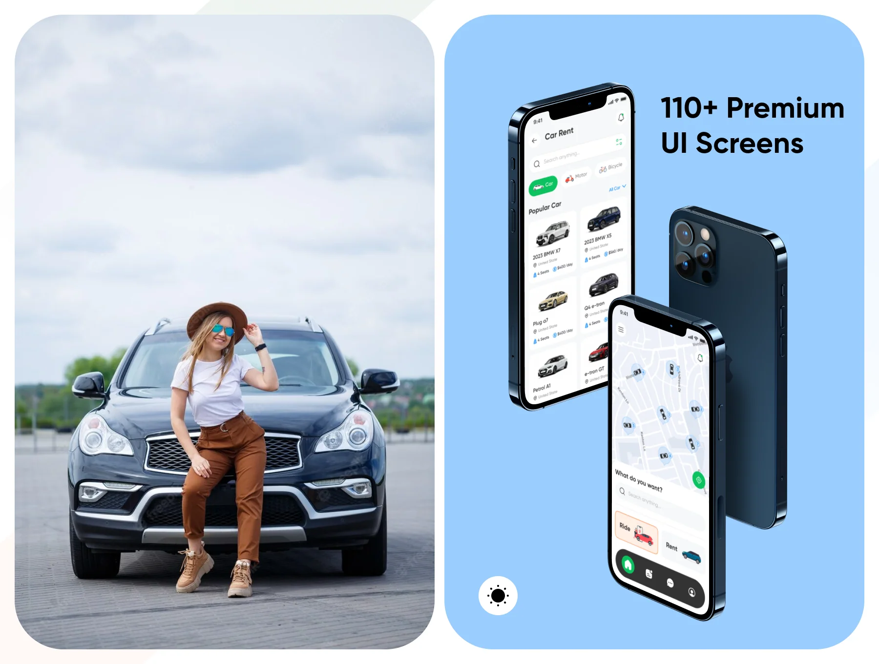 Car Ride & Rental App UI Kit 3