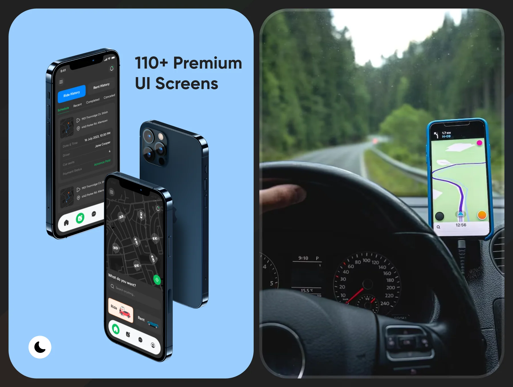 Car Ride & Rental App UI Kit 5