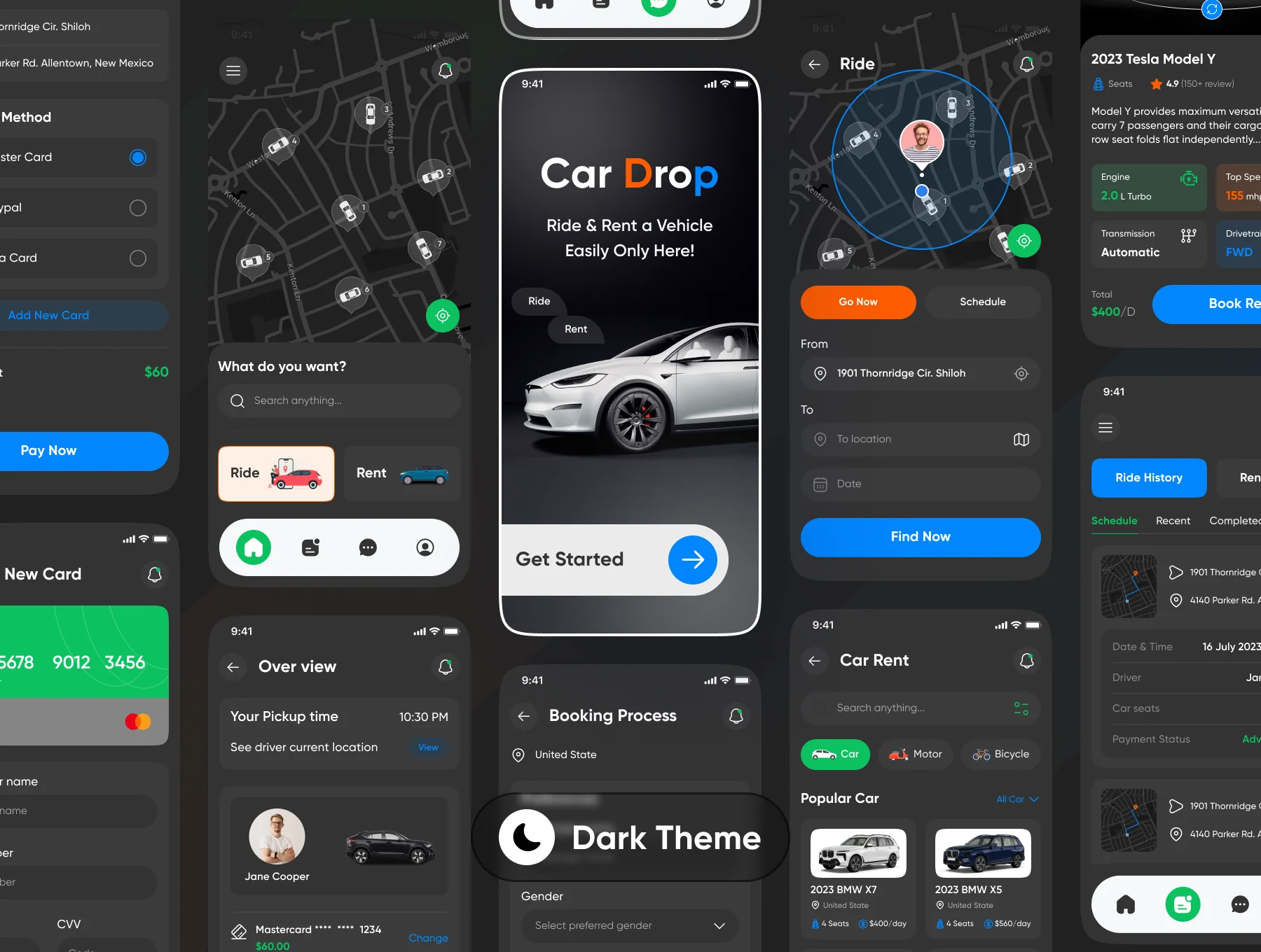 Car Ride & Rental App UI Kit 6