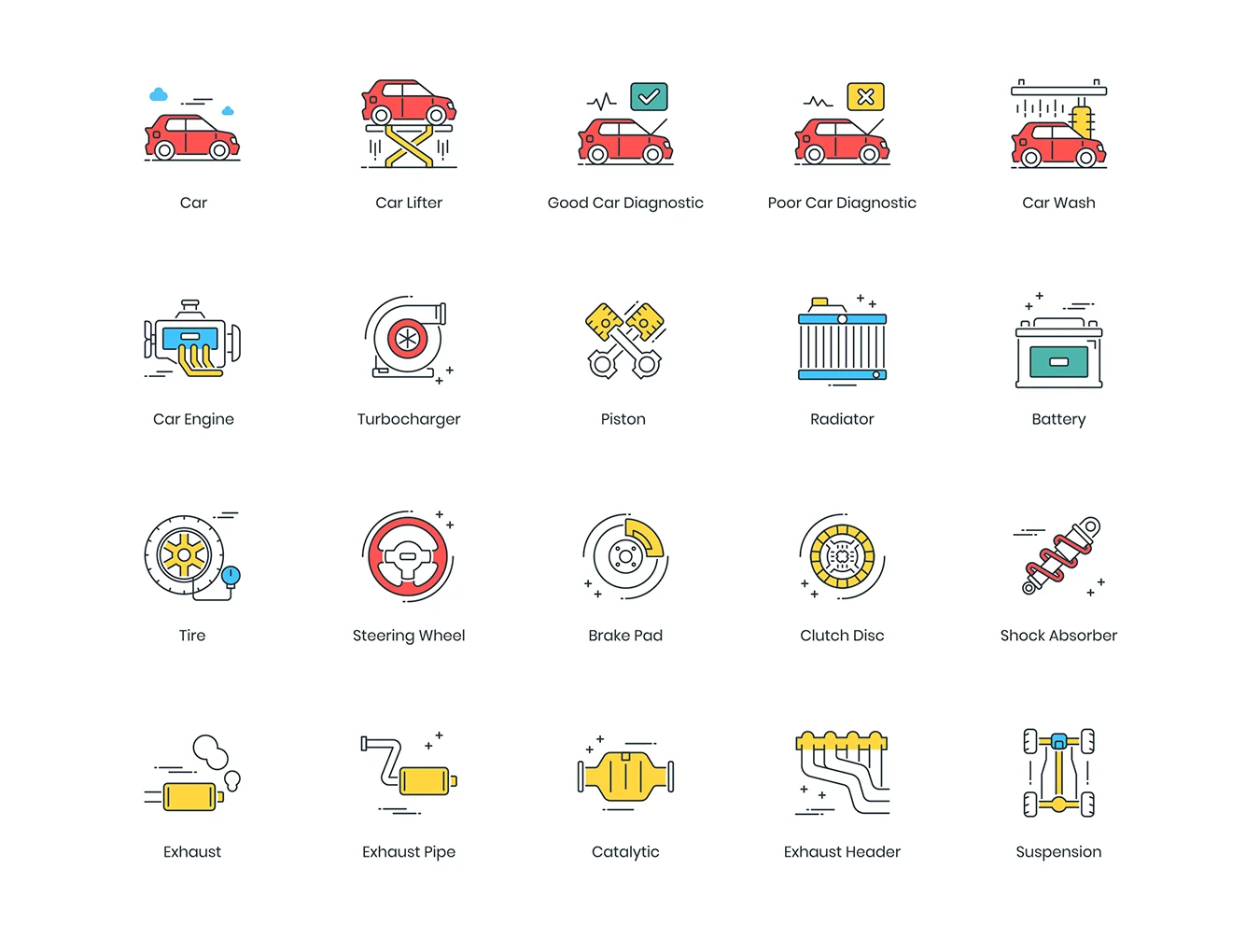67 Car Service Icons | ColorPop Series 3