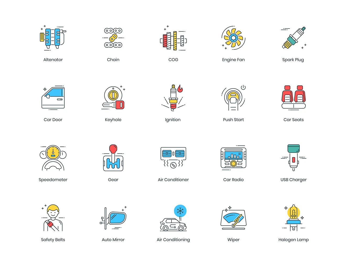 67 Car Service Icons | ColorPop Series 4