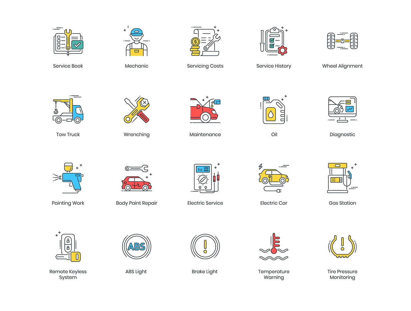 67 Car Service Icons | ColorPop Series 5