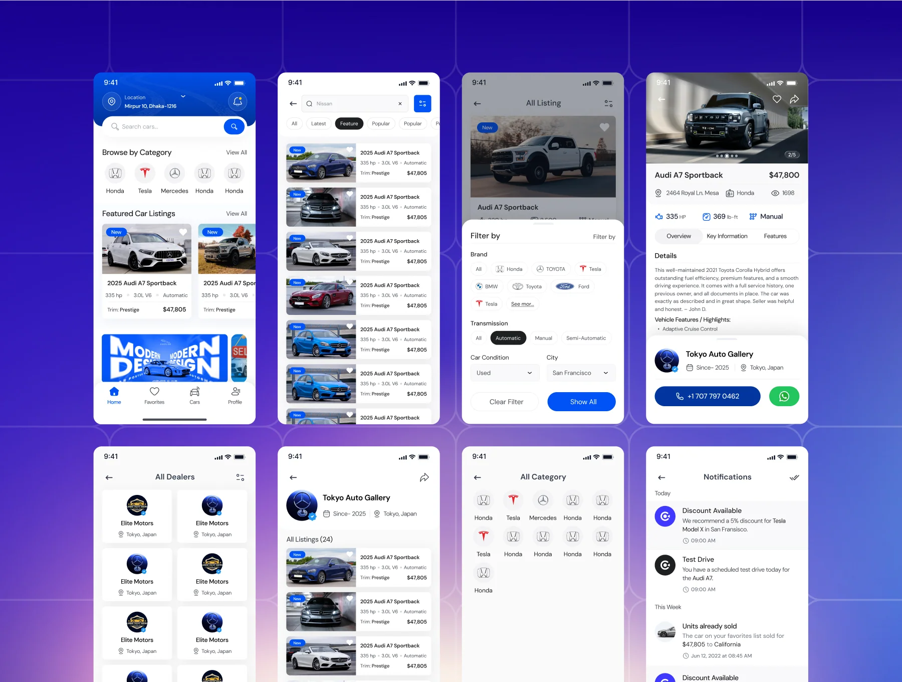 CarBar – Car Listing Mobile App UI Kit 6