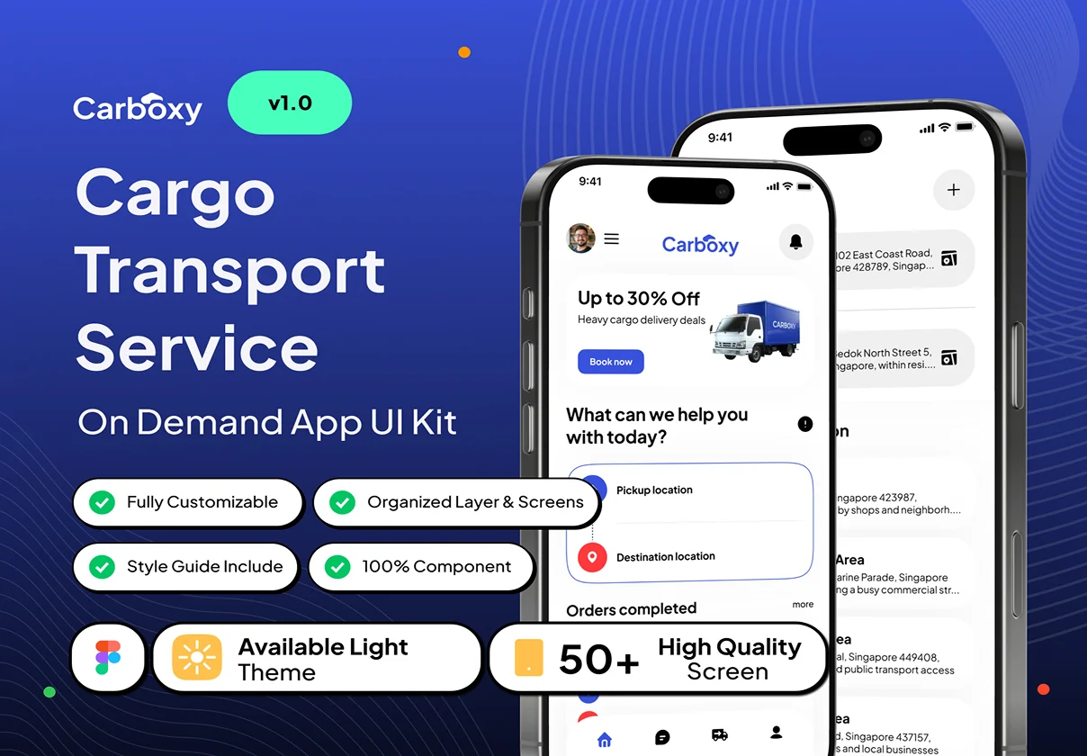 Carboxy - Cargo Transport Service App UI Kit