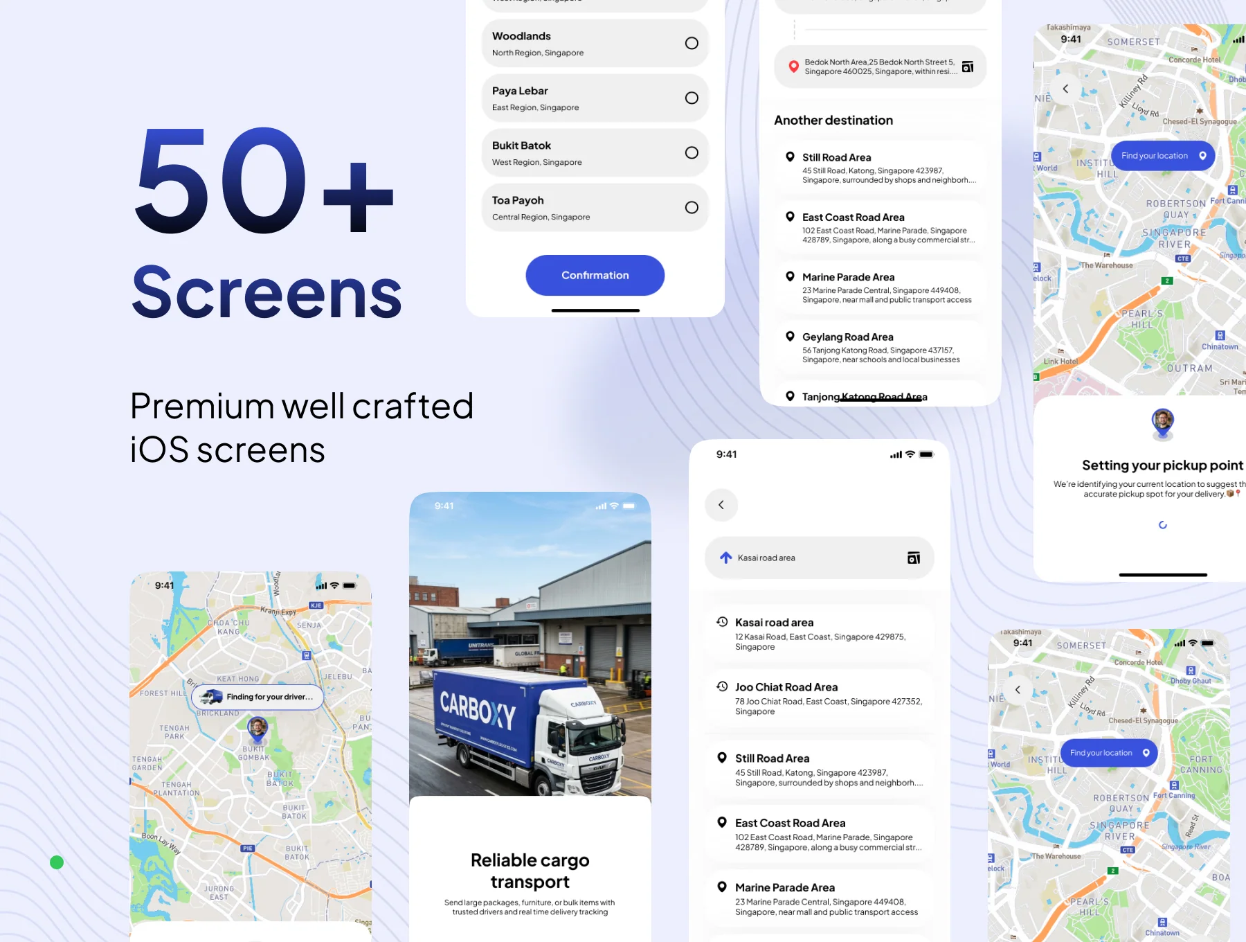 Carboxy - Cargo Transport Service App UI Kit 2