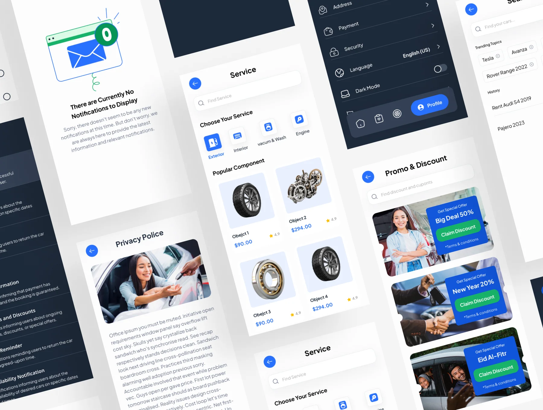Cardealy - Rental car App Mobile UI KIT 6