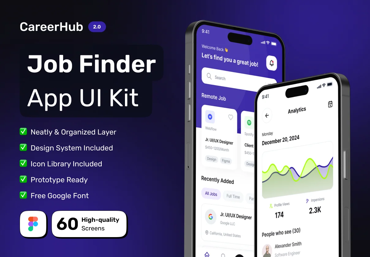 CareerHub - Job Finder Premium Mobile App UI Kit