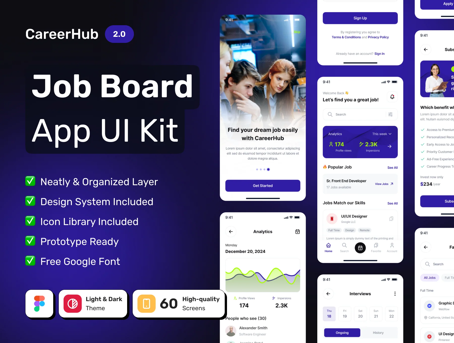 CareerHub - Job Finder Premium Mobile App UI Kit