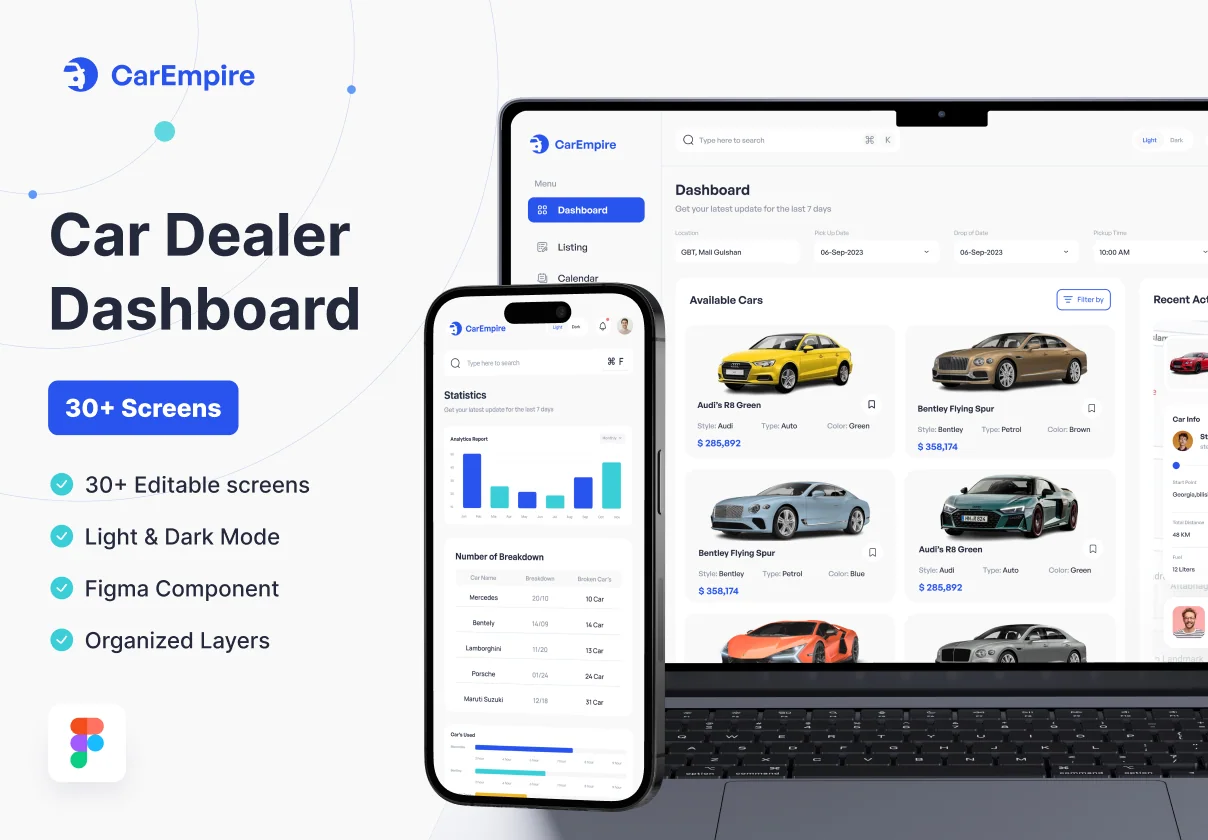 CarEmpire - Car Dealer WebApp Dashboard Ui Kit