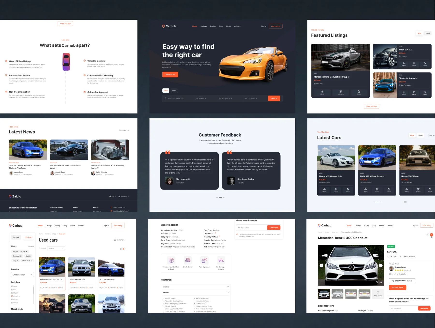 Carhub - Car Dealership & Listing Website UI Kit 3