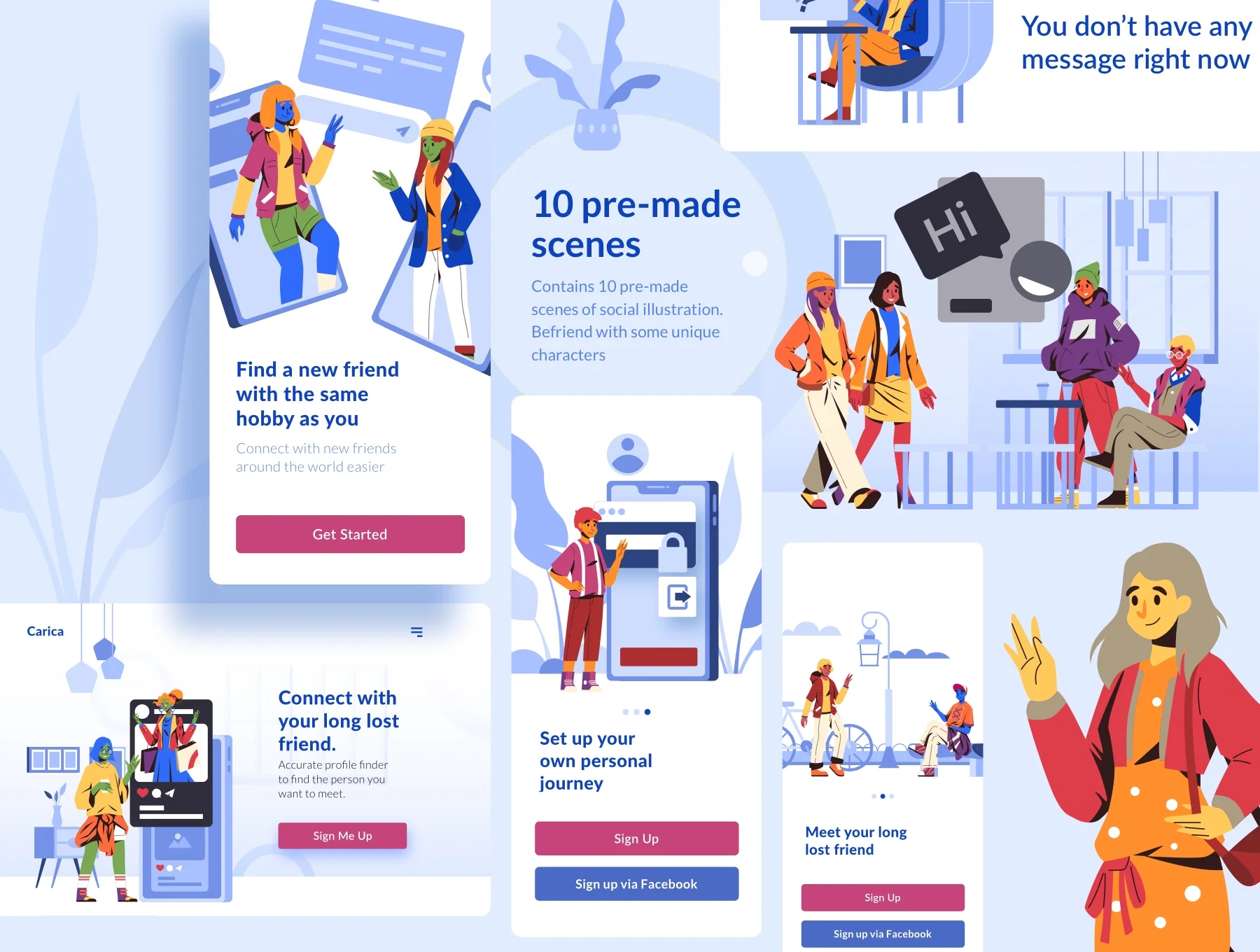 Carica Social-Themed Illustration Kit 2