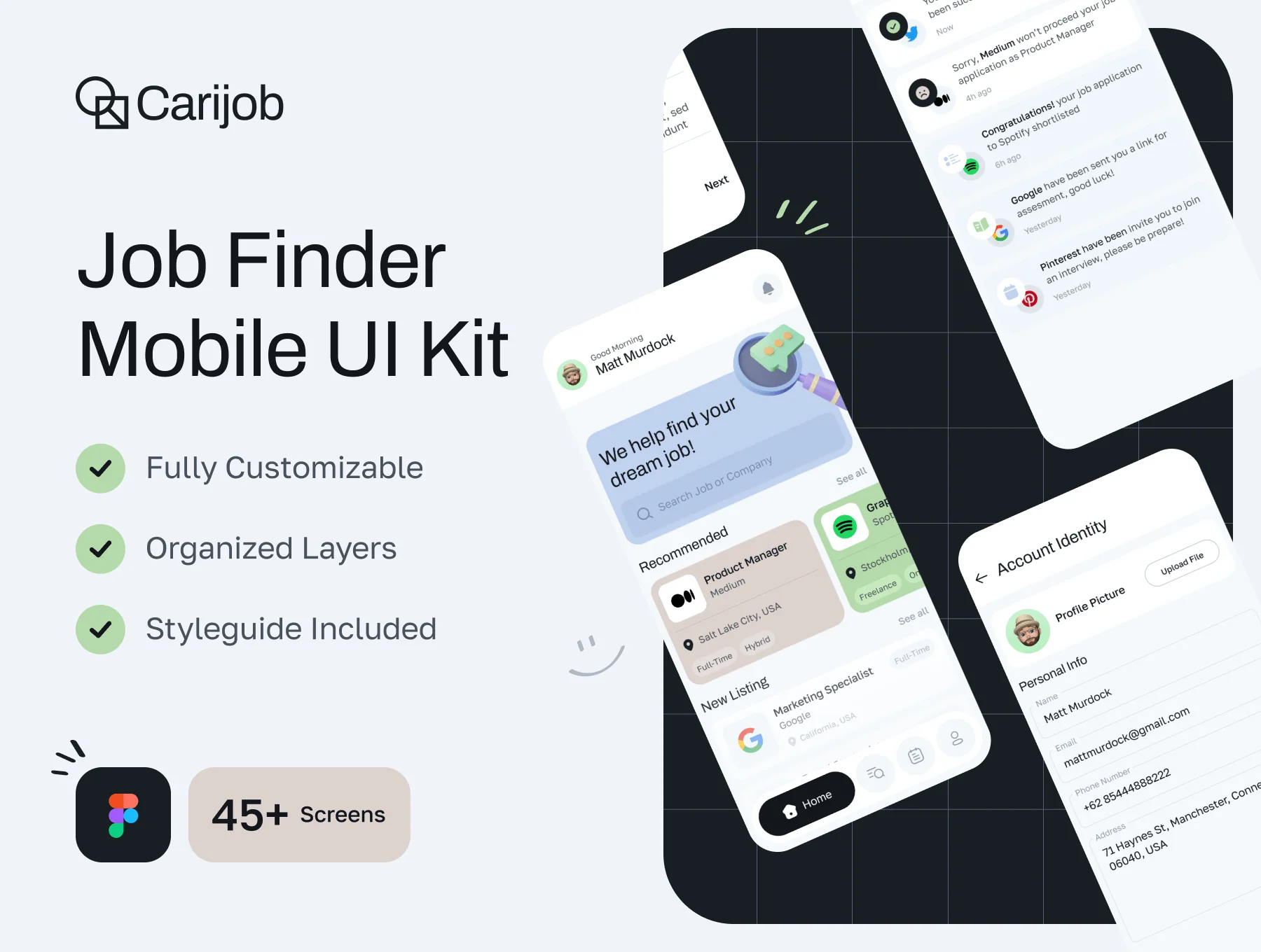 Carijob - Job Finder App UI Kit
