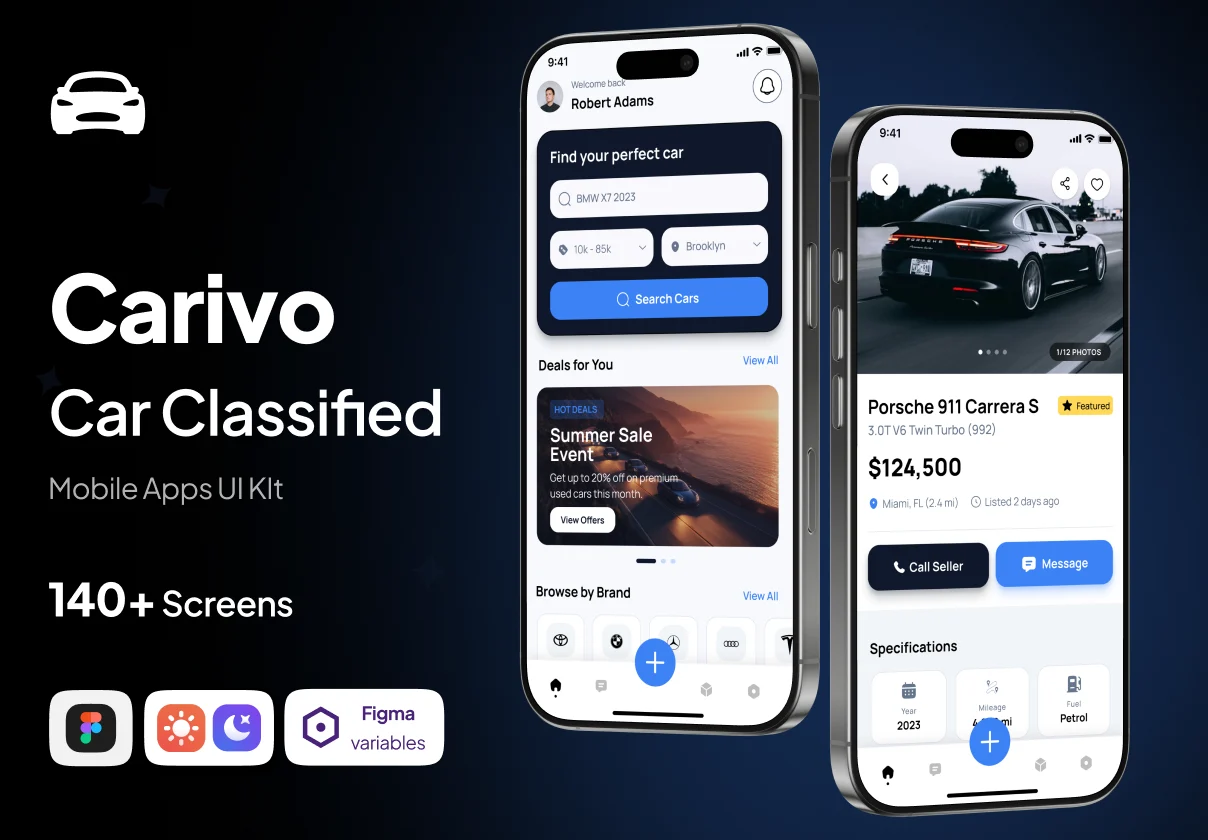 Carivo – Car Classified Marketplace – Mobile Apps UI Kit