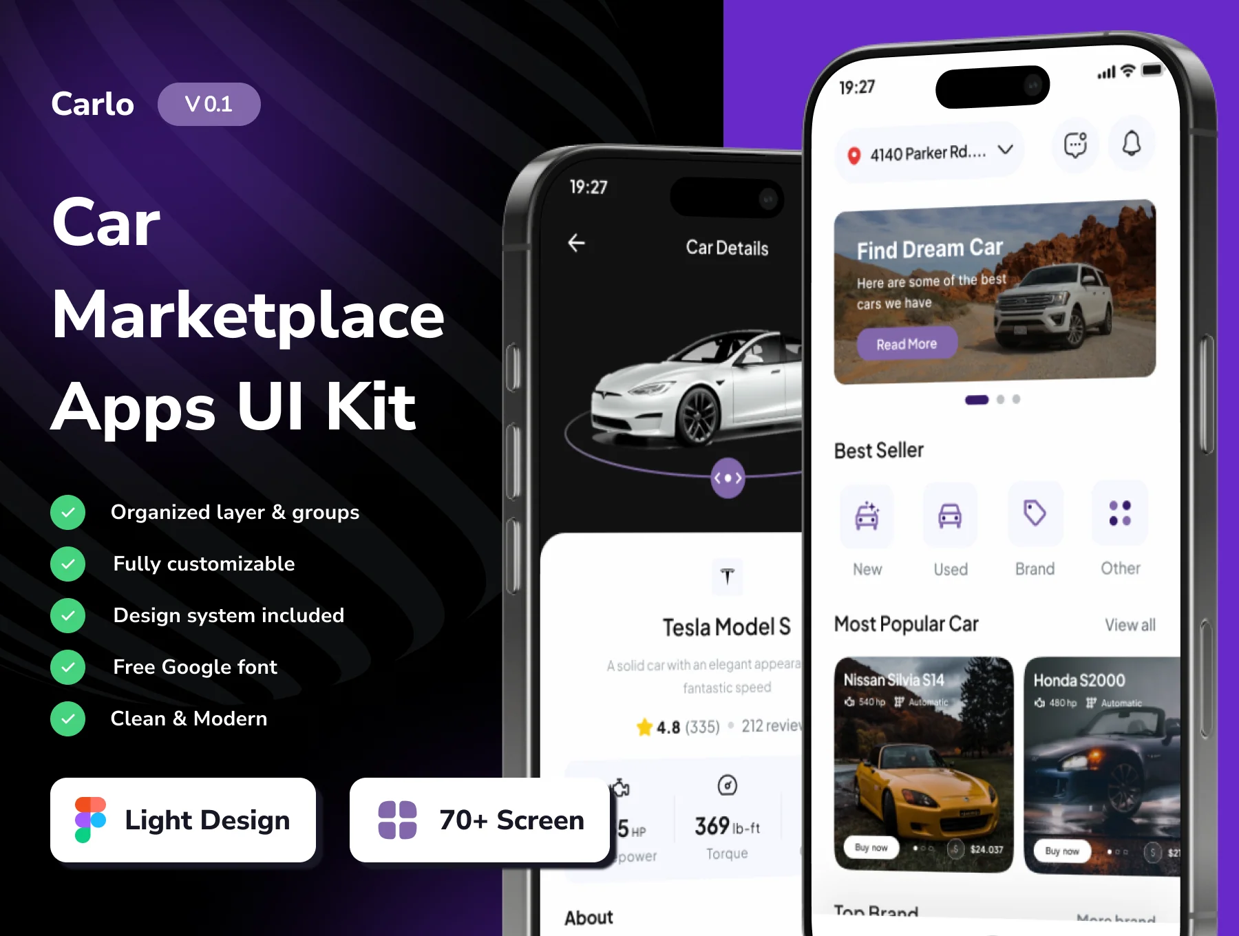 Carlo - Car Marketplace E-Commerce Mobile App UI Kits
