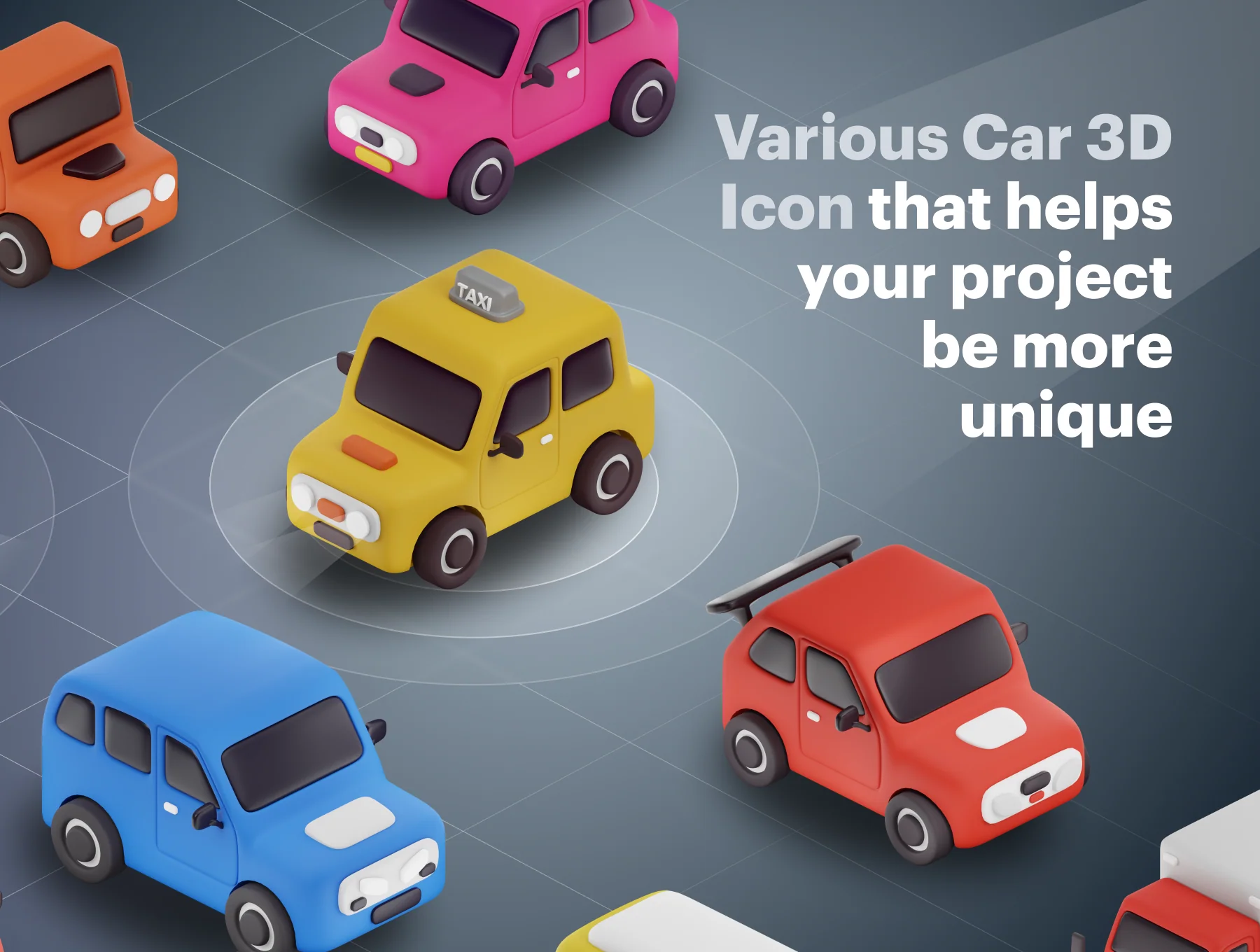 Carly - Car & Vehicle 3D Icon Set 2
