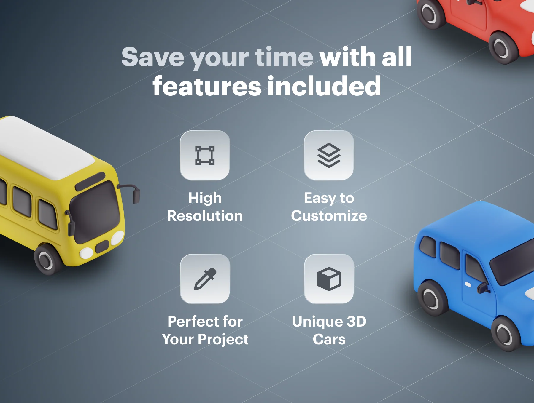Carly - Car & Vehicle 3D Icon Set 3