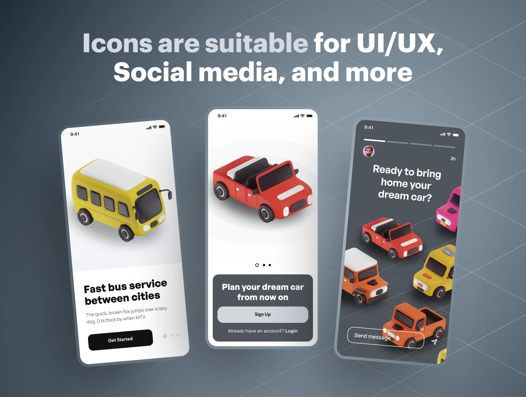 Carly - Car & Vehicle 3D Icon Set 5