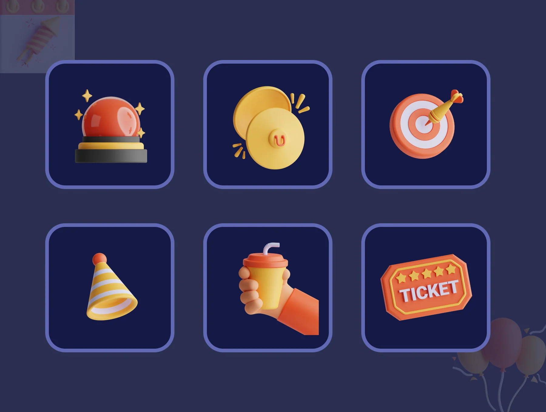 Carnival 3D Icon Set 6