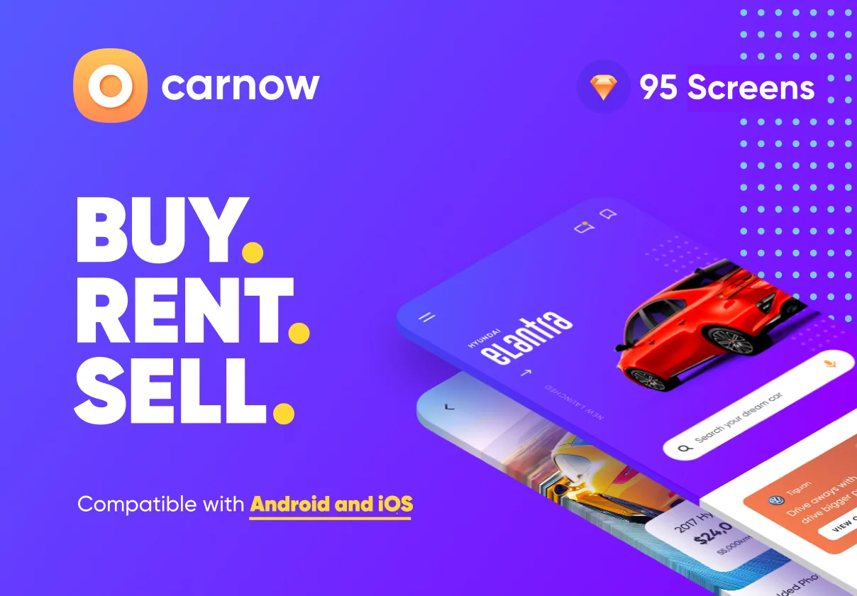 Carnow - buy rent and sell mobile app UI kit