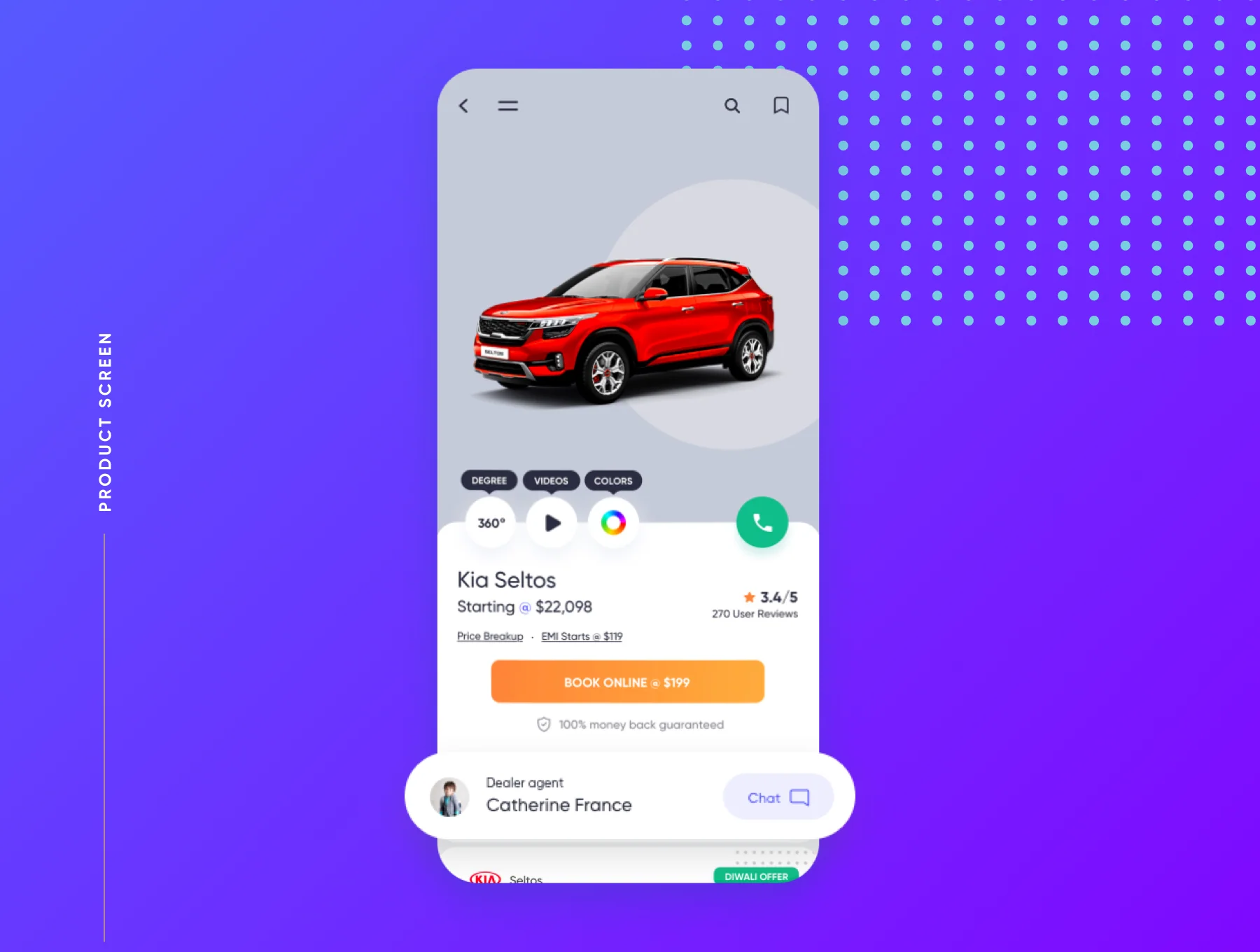 Carnow - buy rent and sell mobile app UI kit 2