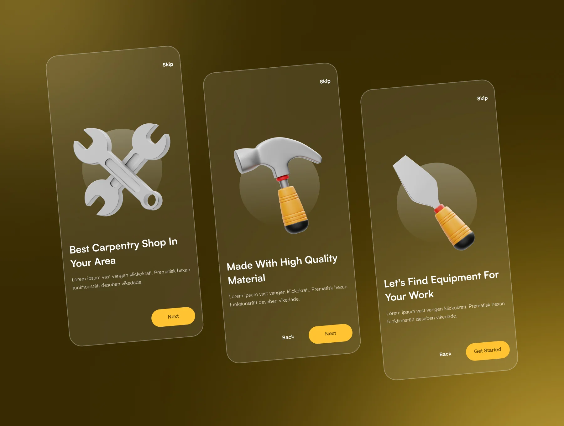 Carpentry Tools 3D Icon 3