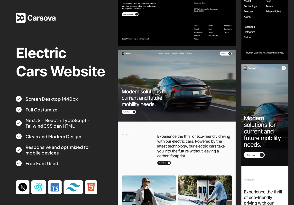 Carsova - Electric Cars HTML Coded Version