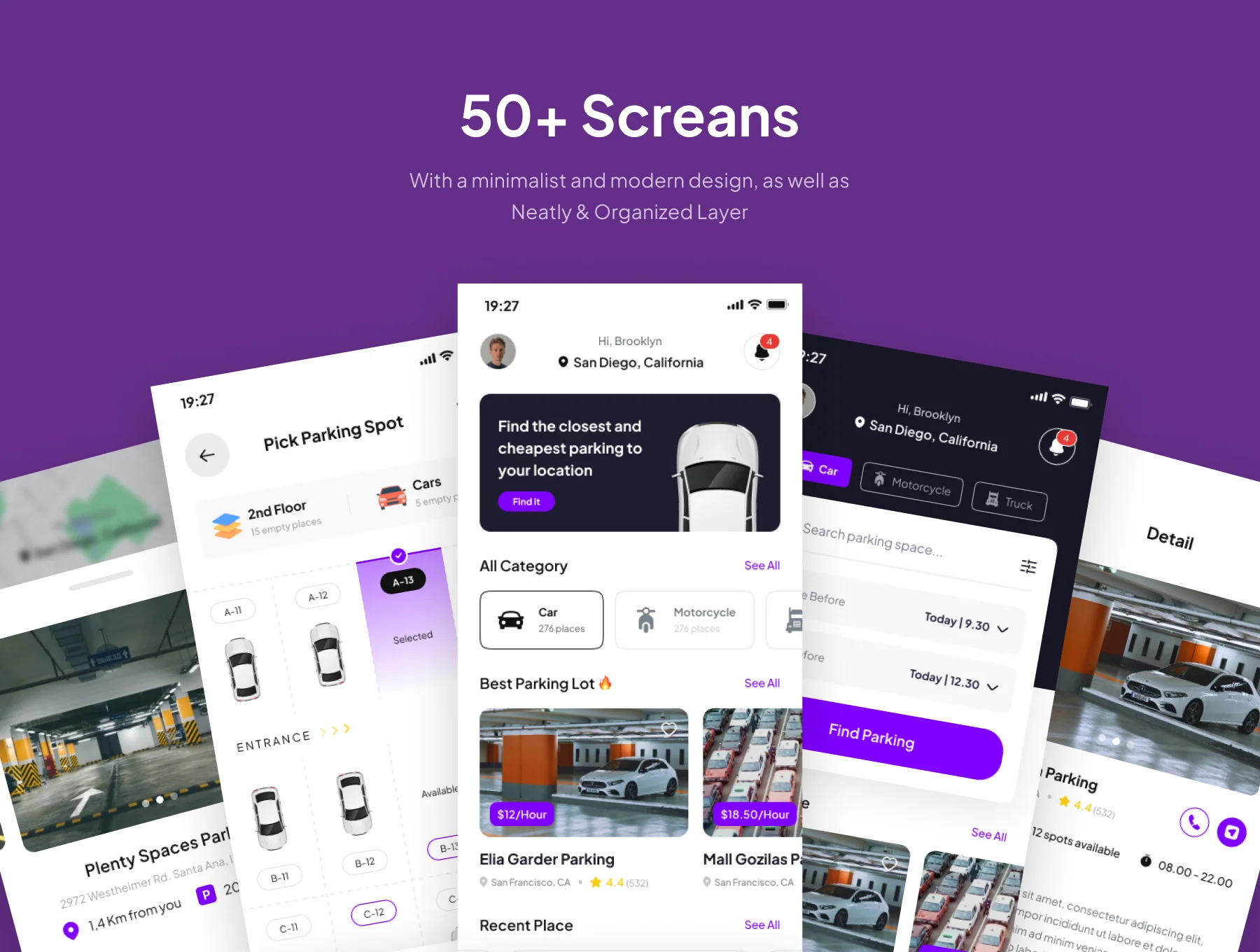 CarSpace - Find Parking Spot Mobile App UI Kits 4