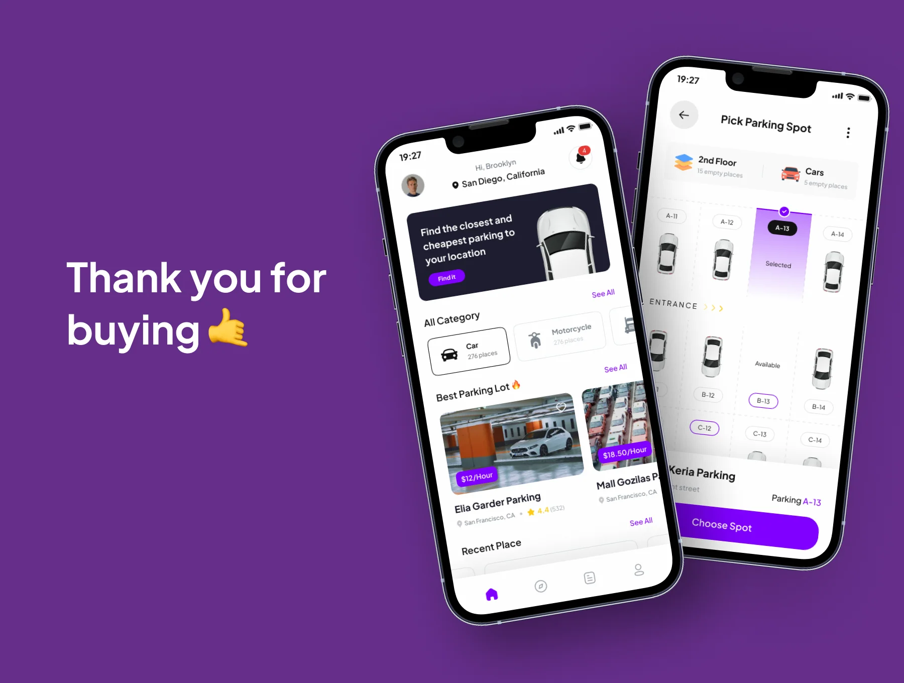 CarSpace - Find Parking Spot Mobile App UI Kits 6
