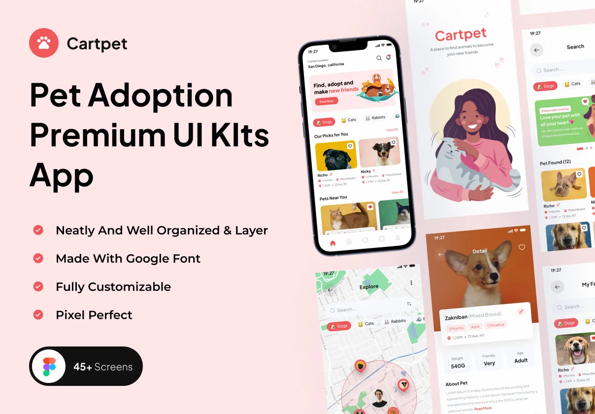 Cartpet - Pet Adoption Premium UI KIts App