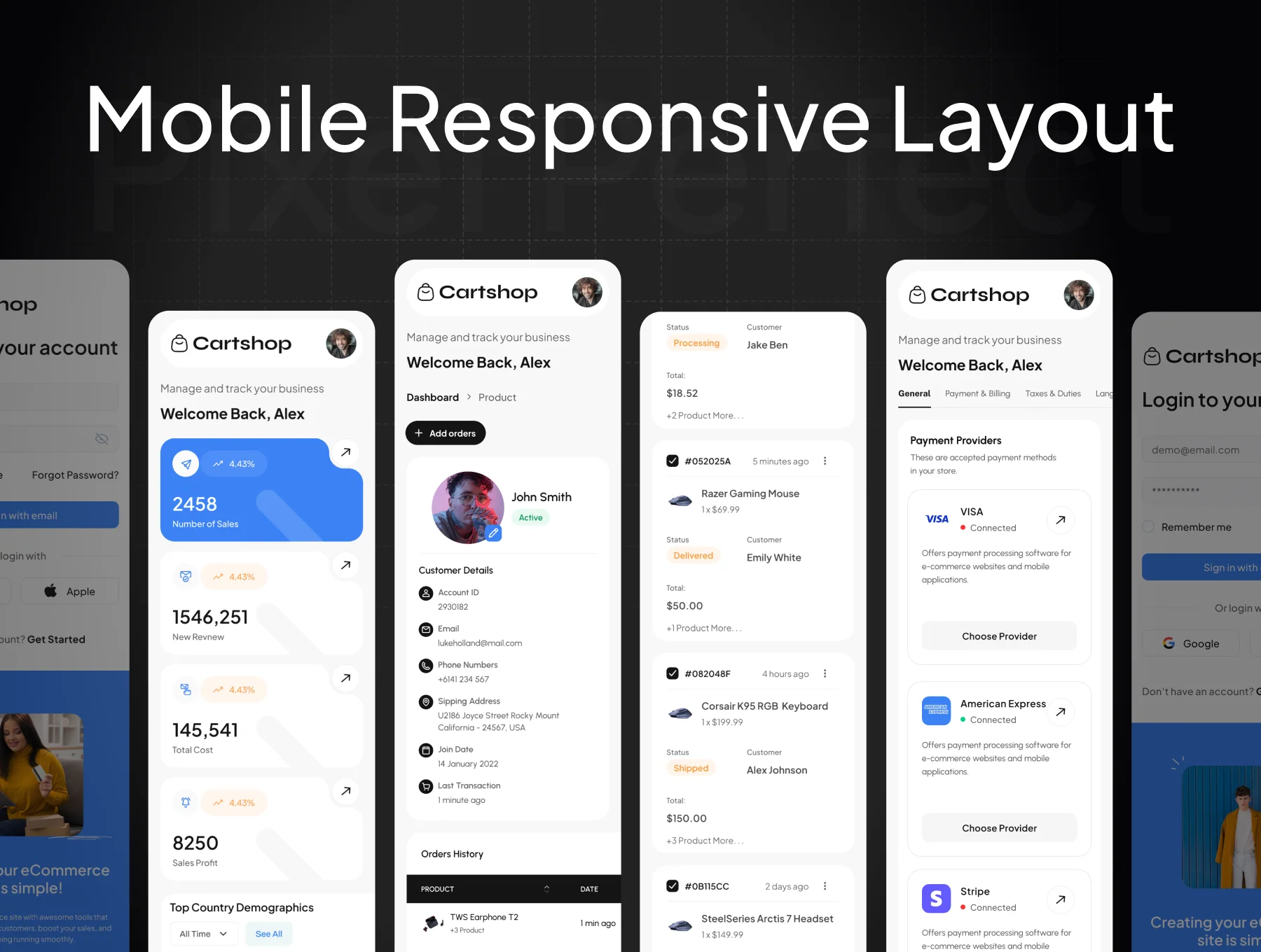Cartshop - Ecommerce Management Dashboard UI Kit 6