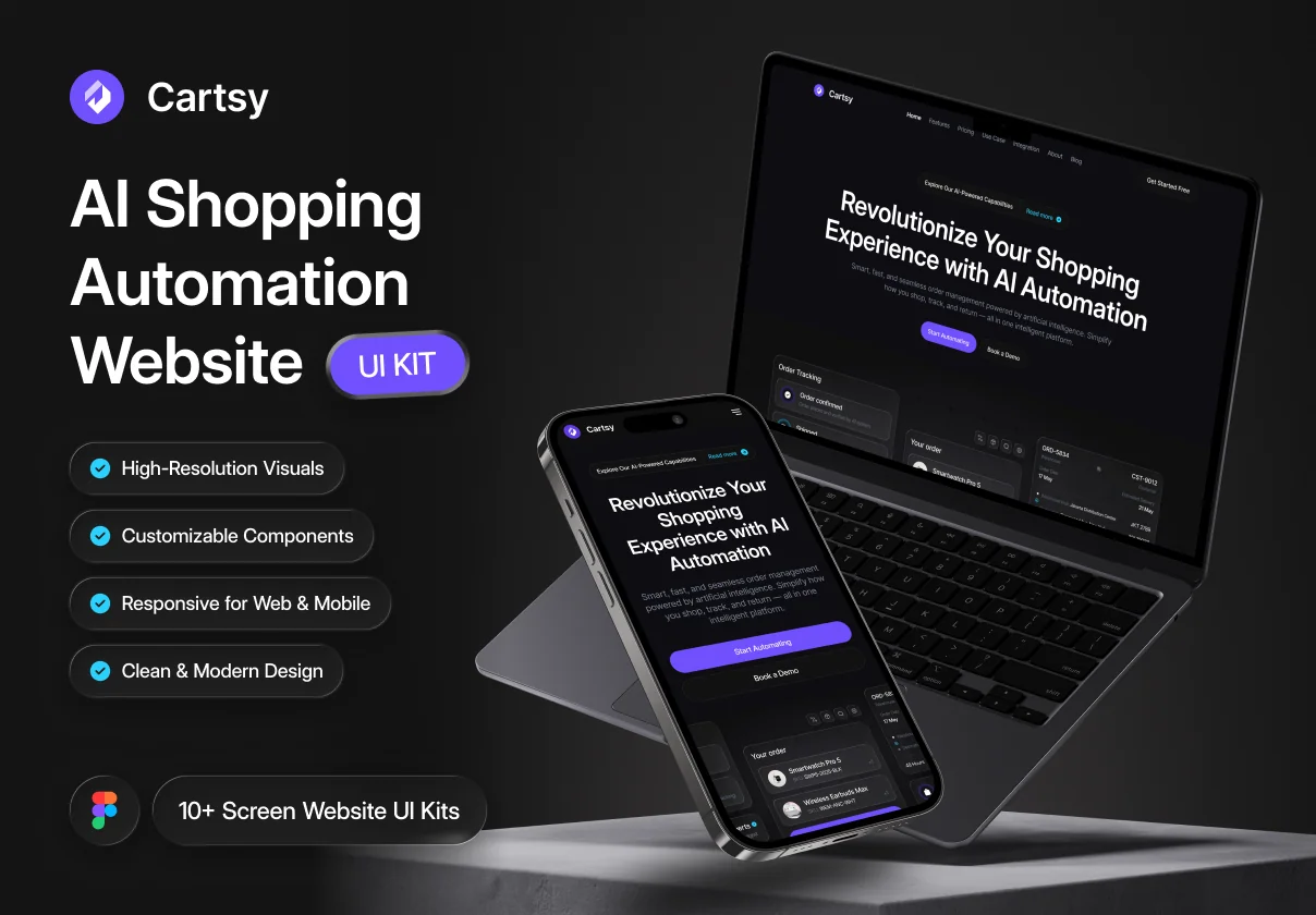 Cartsy — AI Shopping Automation Platform Website Kit