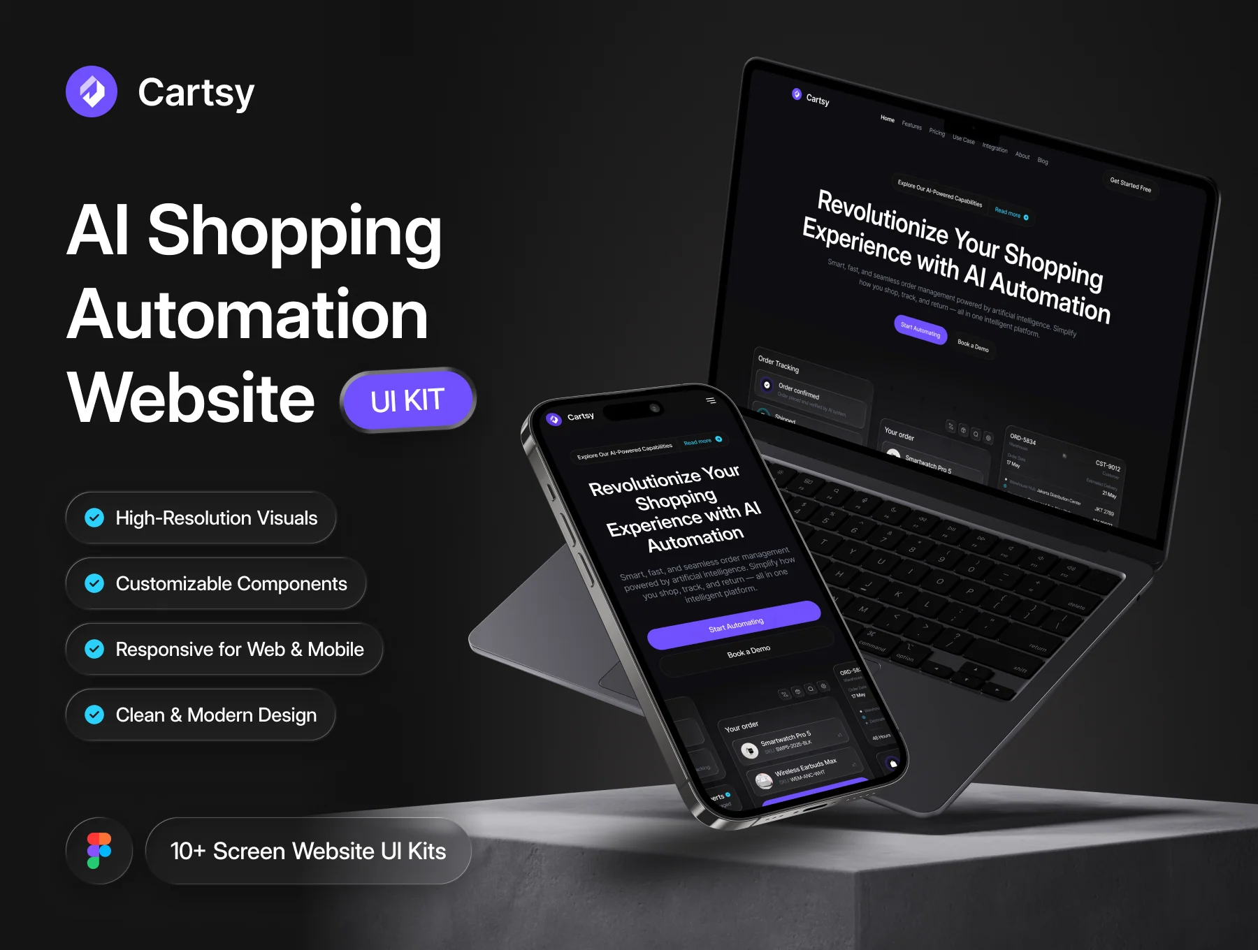 Cartsy — AI Shopping Automation Platform Website Kit
