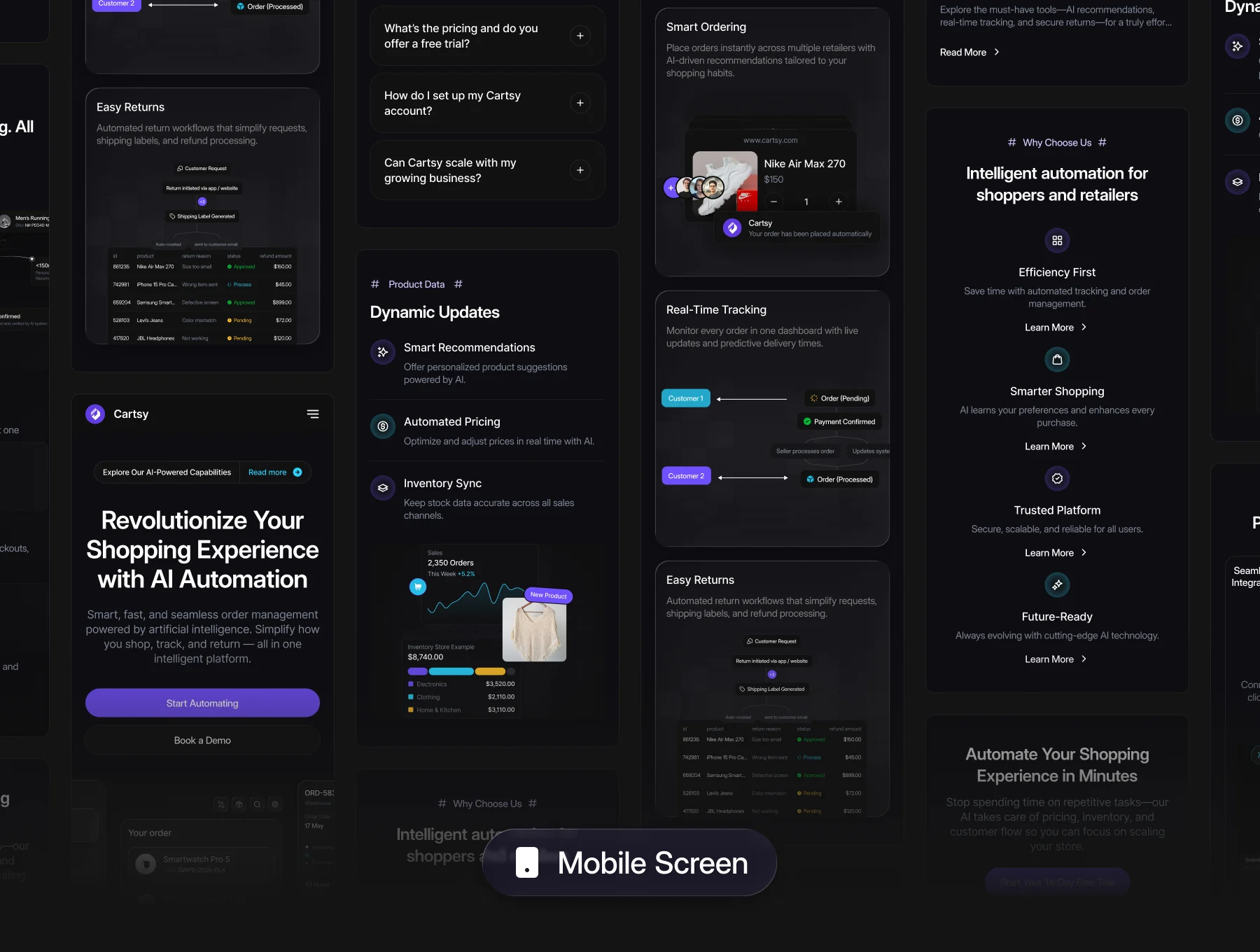 Cartsy — AI Shopping Automation Platform Website Kit 5