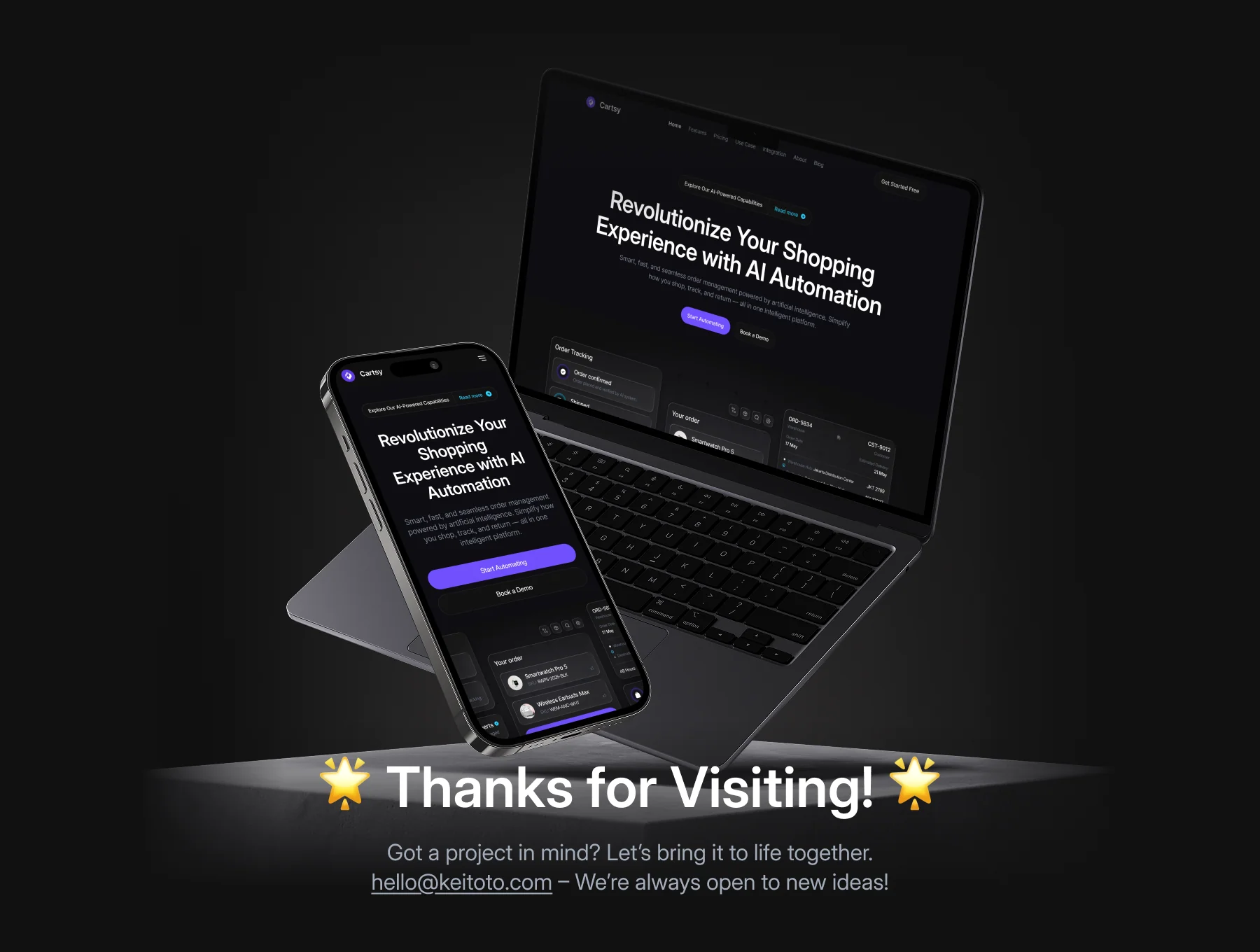 Cartsy — AI Shopping Automation Platform Website Kit 6
