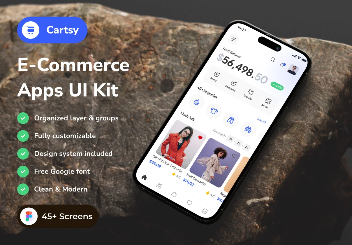 Cartsy - E-Commerce Shop App IOS UI Kits