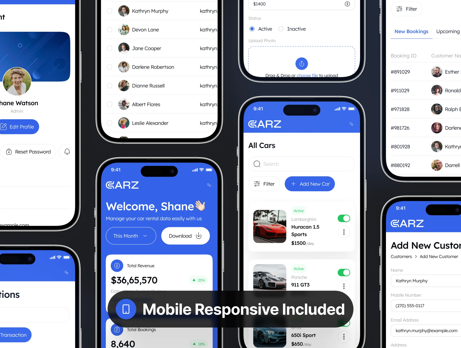 CARZ - Car Rental Dashboard Admin UI Kit 7