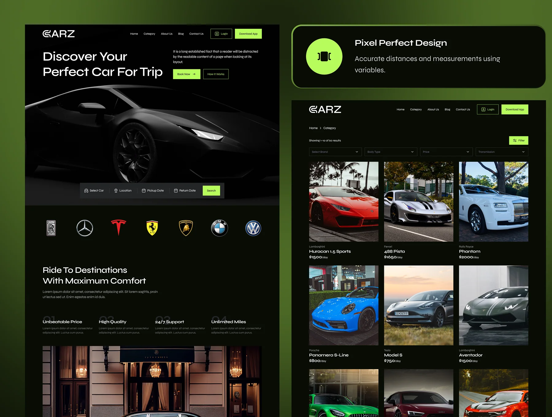 CARZ - Car Rental Website Framer Template 5
