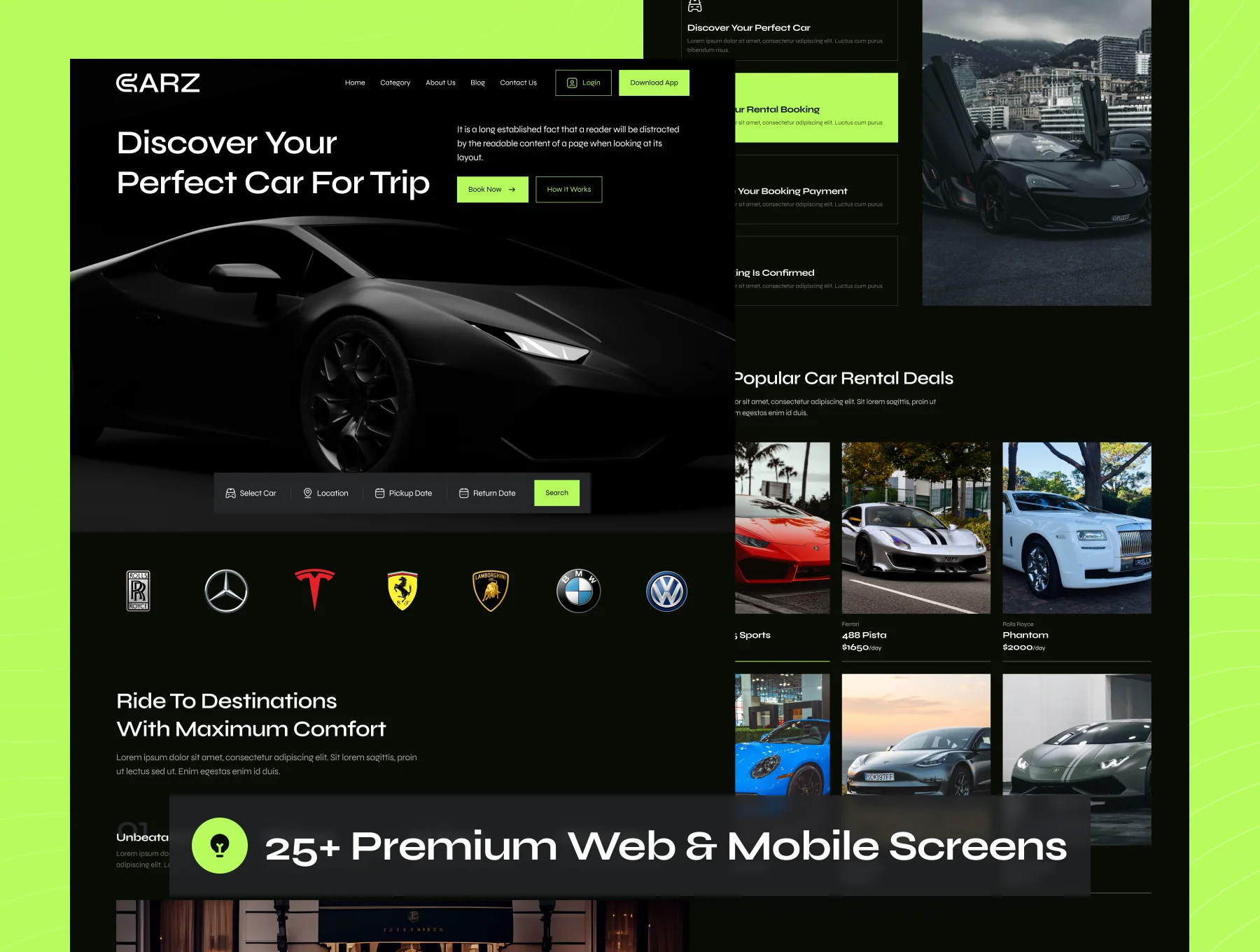 CARZ - Car Rental Website UI Kit 5