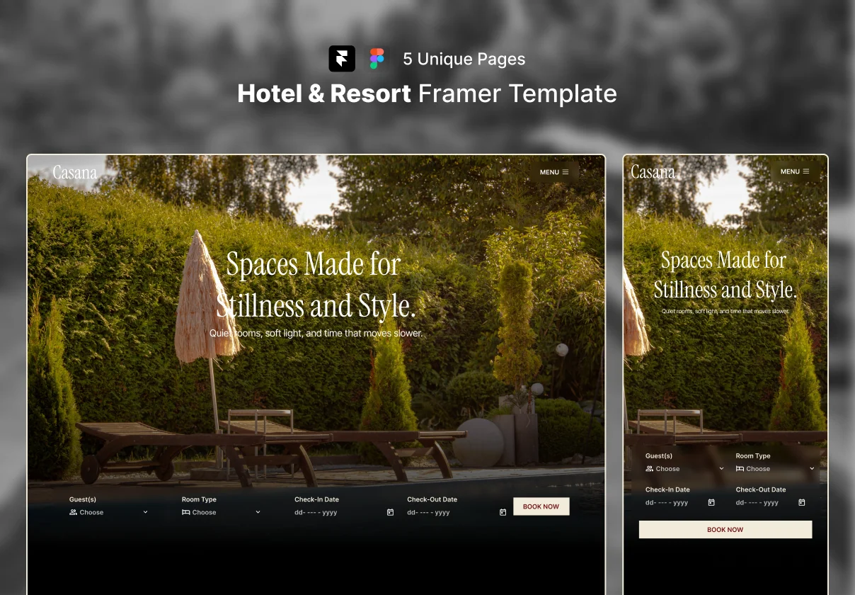CASANA - Hotel & Resort Framer Template