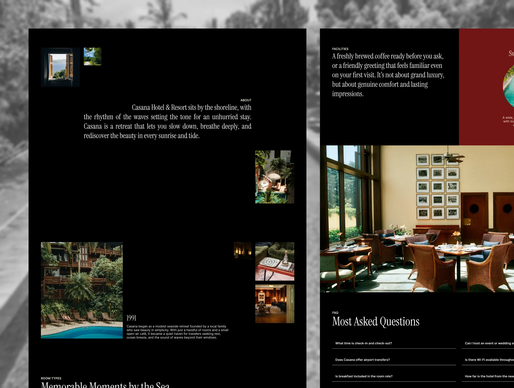 CASANA - Hotel & Resort Framer Template 4