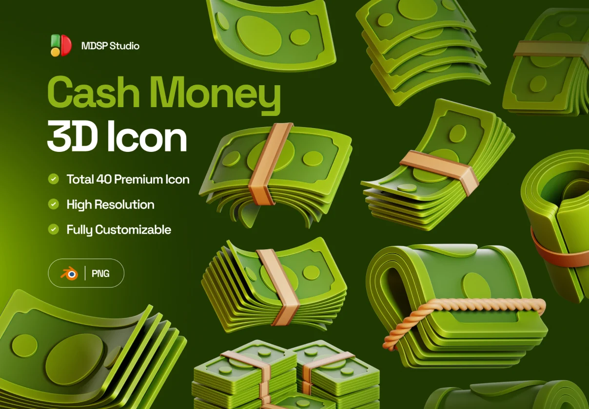 Cash Money 3D Icon Set