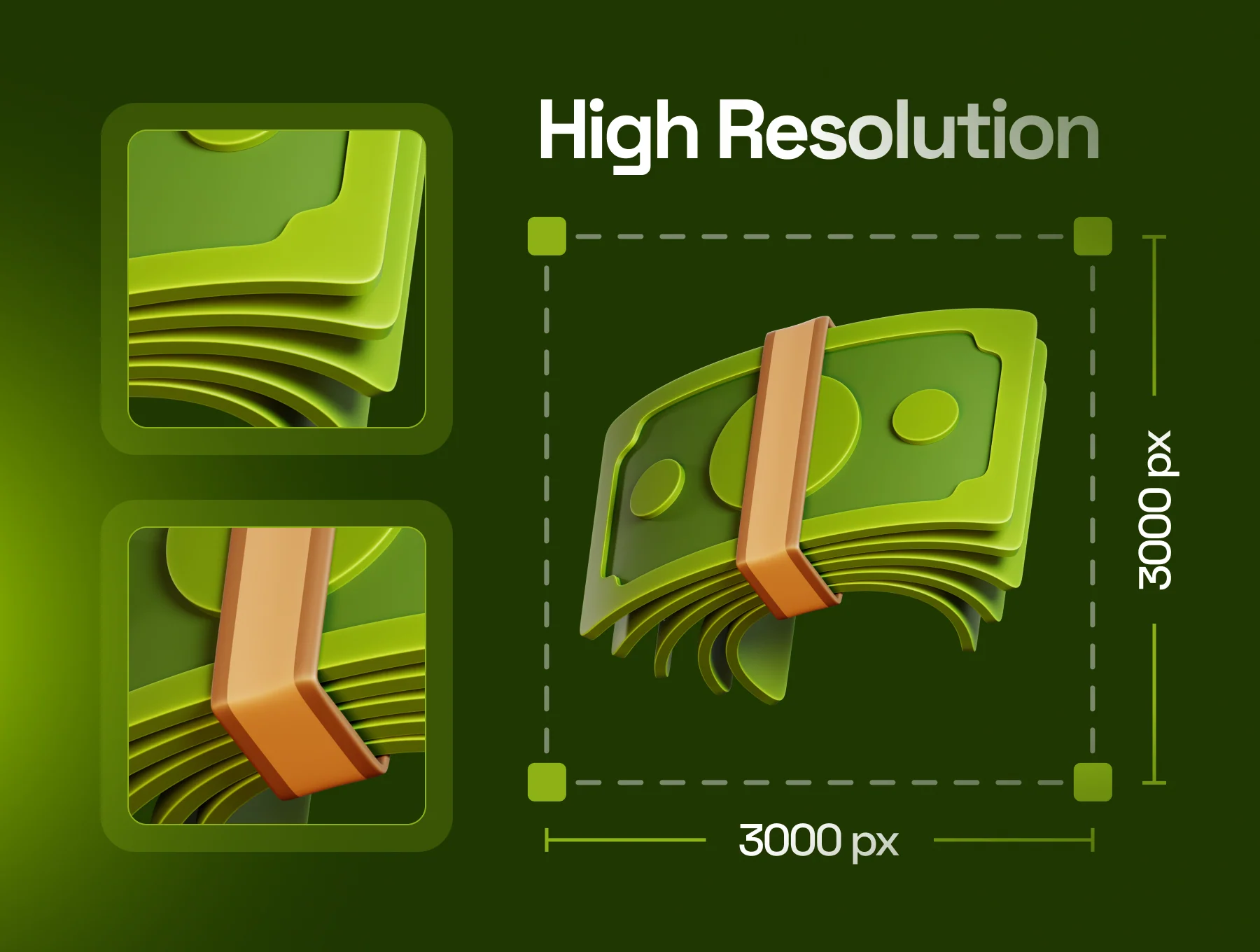 Cash Money 3D Icon Set 4