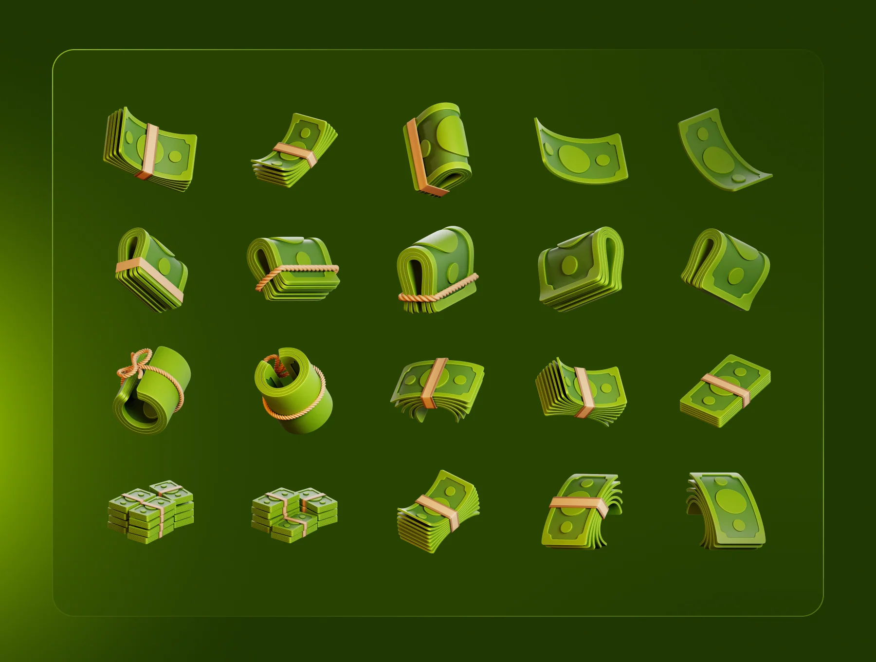 Cash Money 3D Icon Set 5